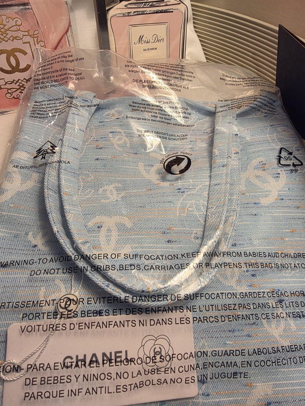Light Blue Denim CC Tote Bag - Picture 7 of 7